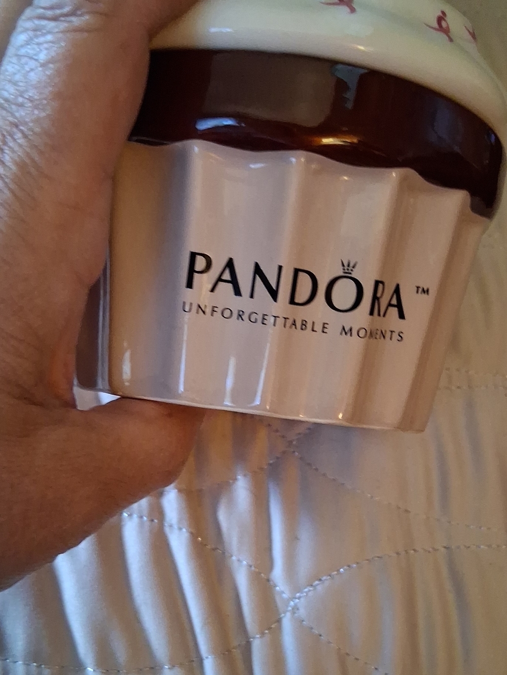 Pandora Cupcake Trinket Jar - Pink & White - Picture 4 of 4